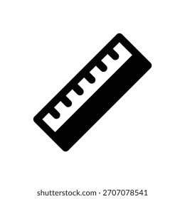 Herramienta de medición. Icono de Vector de trazo delineado con detalles rellenos de negro.