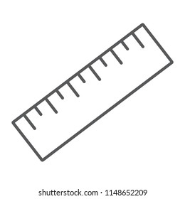 Measure tool thin line icon, tools and design, ruler sign, vector graphics, a linear pattern on a white background, eps 10.