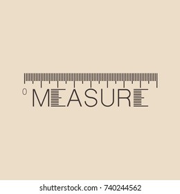 Measure typographic concept on light background, lettering