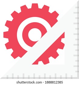 measure vector flat colour icon
