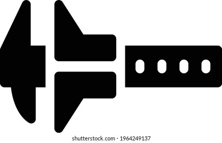 icono plano de glifo vectorial de medida