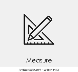Measure vector icon. Editable stroke. Symbol in Line Art Style for Design, Presentation, Website or Apps Elements, Logo. Pixel vector graphics - Vector