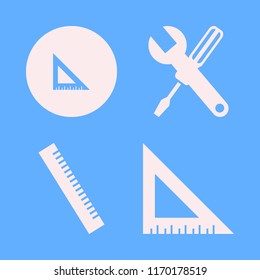 measure vector icons set. with wrench screwdriver and ruler in set