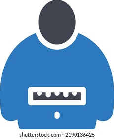 medir la ilustración vectorial en un fondo transparente. Símbolos de calidad superior. Iconos vectoriales de glifos para diseño de conceptos y gráficos. 
