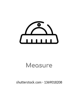 measure vector line icon. Simple element illustration. measure outline icon from geometry concept. Can be used for web and mobile