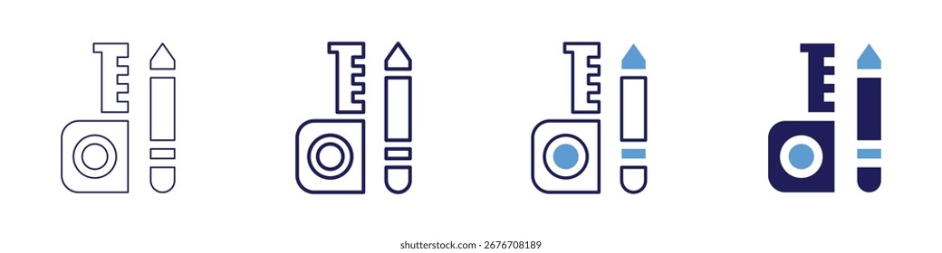 Measure viscosity icon in 4 different styles. Thin Line, Line, Bold Line, Duotone. Duotone style. Editable stroke.