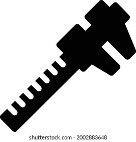 measure with white background.measure use for measuring lenght,scale and centimeter of a shape.syombal of technology.glyph flat icon.