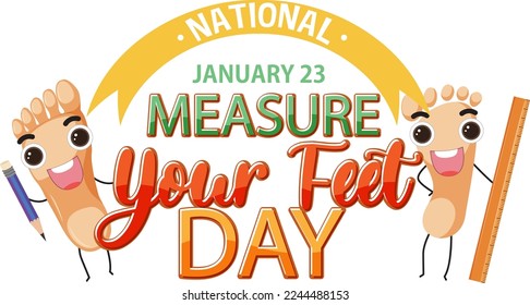 Measure your feet day banner design illustration