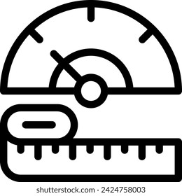 Measureable key performance indicator icon with black outline style. measure, measurement, length, ruler, tape, meter, size. Vector Illustration