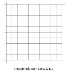 Measured grid. Graph plotting grid. Corner ruler with measurement isolated on the white background. Vector graph paper template background