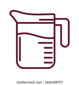 Measureing Cup Jar icon over white background, line style, vector illustration