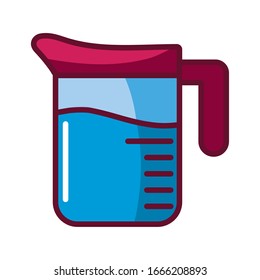 Measureing Cup Jar icon over white background, fill style, vector illustration