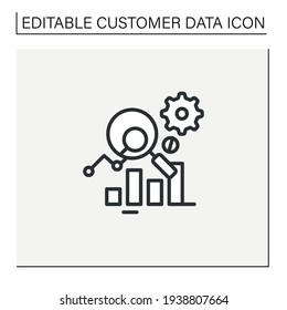 Measurement analytics line icon. Combines measurement science and validity theory, using digital big data and analytical techniques. Customer data concept.Isolated vector illustration.Editable stroke - Powered by Shutterstock - Get 15% off with code: PIKWIZARD15