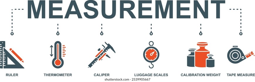 Measurement banner web icon vector illustration concept with icon
