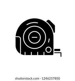 Measurement black icon, vector sign on isolated background. Measurement concept symbol, illustration 