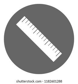 MEASUREMENT button. RULER in circle. Vector.