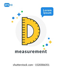 Measurement Construction Tool Flat icon . Used For web, logo, mobile app, User Interface and Infographic