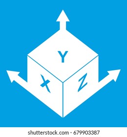 Measurement cube square icon white isolated on blue background vector illustration