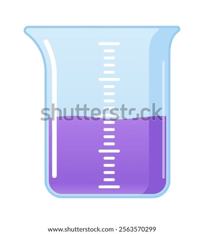 Measurement cup laboratory glassware vector illustration