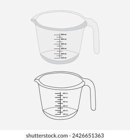 Measurement cup, pot vector illustration icon eps