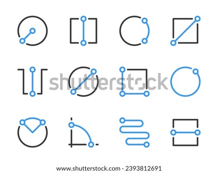 Measurement and Dimension vector line icons. Size, Length, Width and Scale measure outline icon set.