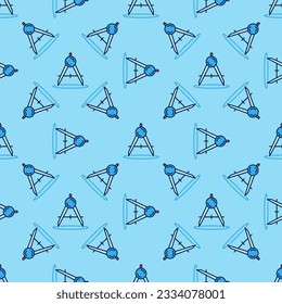 Measurement Dividers vector Compasses concept colored seamless pattern
