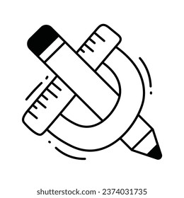 Measurement doodle Icon Design illustration. Science and Technology Symbol on White background EPS 10 File