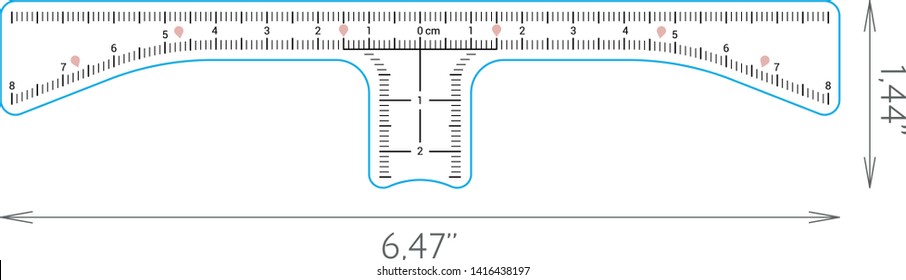 A measurement of eyebrows (reusable stencil or as a sticker) for microblading. Cutout mask silhouette with symmetric ruler. A measurement is suitable for creating temporary face tattoos.