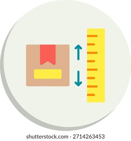 Icono de estilo de círculo plano de medición