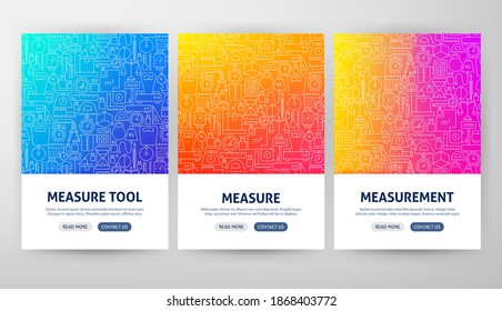 Measurement Flyer Concepts. Vector Illustration of Outline Design.