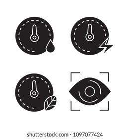 measurement gauge icons set