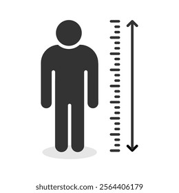 Measurement height human tall icon isolated vector illustration on white background.