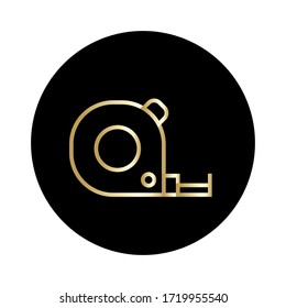 measurement icon gold color vector. isolated on white background