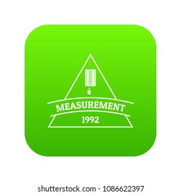 Measurement icon green vector isolated on white background