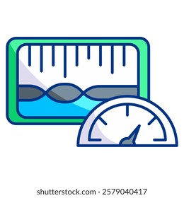 Measurement Icon - Lineal Color Style - Quantum Physics Theme