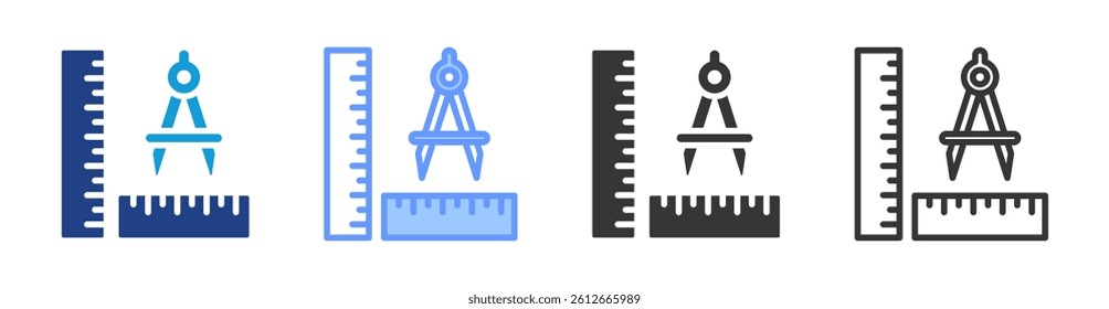 Measurement icon set multiple style collection
