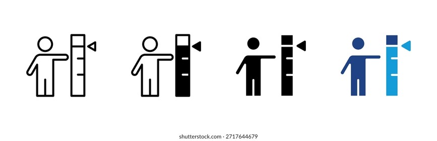 Measurement icon set multiple style collection