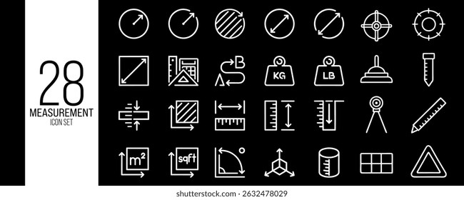 Measurement Icon Set – Tools and Metrics Symbols
