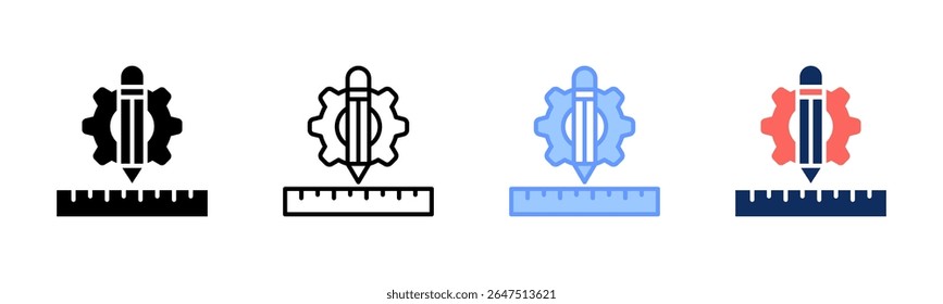 Colección de múltiples estilos de la hoja de íconos de medición