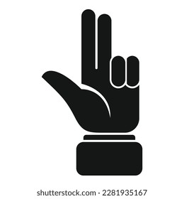 Measurement icon simple vector. Fist open. Finger hold