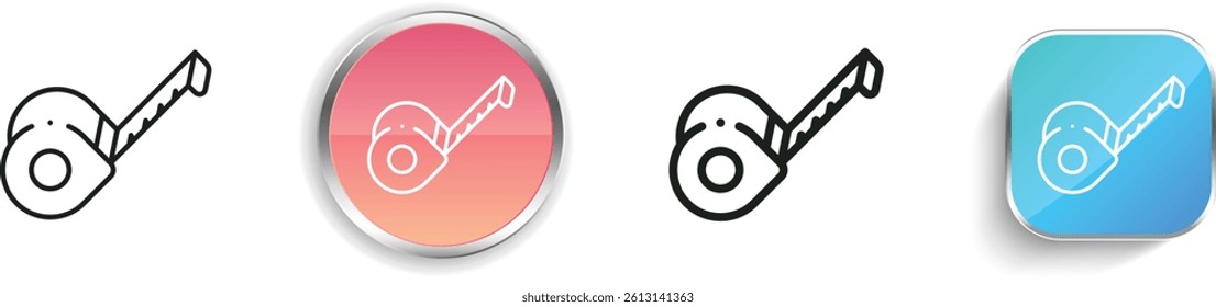 measurement icon. Thin Linear, Regular and Button Style Design Isolated On White Background