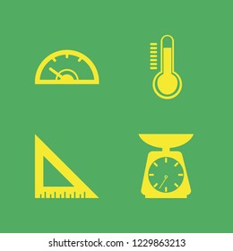 measurement icon. measurement vector icons set ruler, speedometer, temperature and kitchen scale
