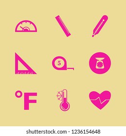 measurement icon. measurement vector icons set thermometer, ruler, fahrenheit and temperature snowflake