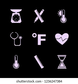 measurement icon. measurement vector icons set temperature sun, temperature, fahrenheit and kitchen scale