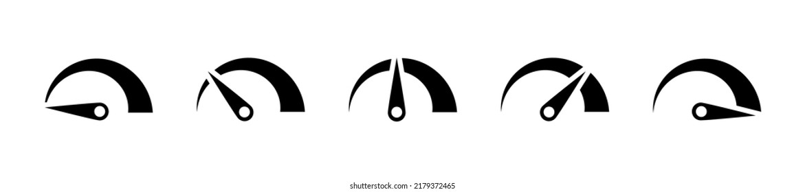 Measurement indicator. Gauge level icons. Speedometers set icons. Speedometer icon set. Vector EPS 10