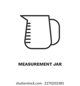 measurement jar icon. Thin line measurement jar icon from restaurant collection. Outline vector isolated on white background. Editable measurement jar symbol can be used web and mobile
