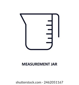 measurement jar outline icon.  Thin line icon from bistro and restaurant collection. Editable vector isolated on white background