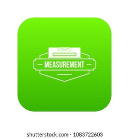 Measurement level icon green vector isolated on white background