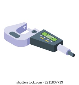Measurement micrometer icon isometric vector. Dial laboratory. Steel instrument