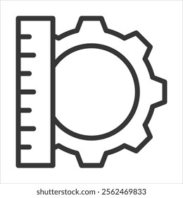 Measurement Outline Icon Vector Illustration